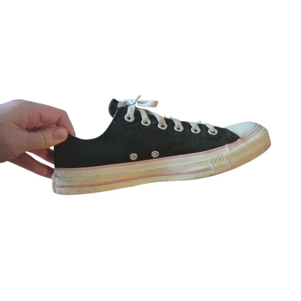 All Star Converse Low Chuck Taylor Women Size 8.5 Black Pink Grunge‎ 90s punk - Picture 5 of 13
